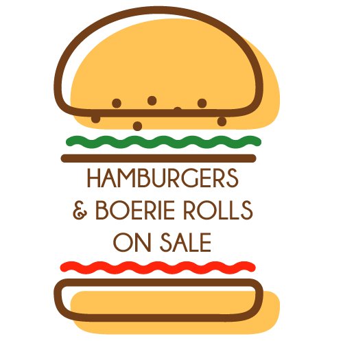 DISHES ? NO THANK YOU ..
HAMBURGERS AND BOERIE ROLLS ON SALE TOMORROW NIGHT..