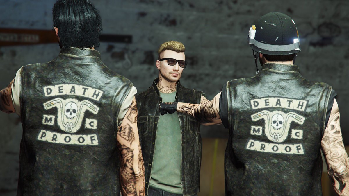 DeathProofMCGTA's tweet photo. Welcoming EZ and Oldschool to the Death Proof family. Patches well earned boys! ⚡️💀⚡️ #GTAOnline #GTAV #GTAPhotographers  #RockstarGames https://t.co/S8AnGUhuCo