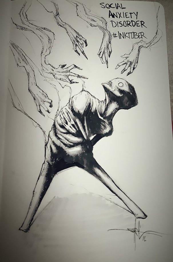 HealthyFaisal's tweet photo. مما وجدته بالإنترنت، رسّام يحاول يحاكي الإضطرابات العقلية والنفسية بالرسم!
(إضطراب القلق الاجتماعي - ثنائي القطب - التوحّد - الفصام). https://t.co/XrODMPbmDx