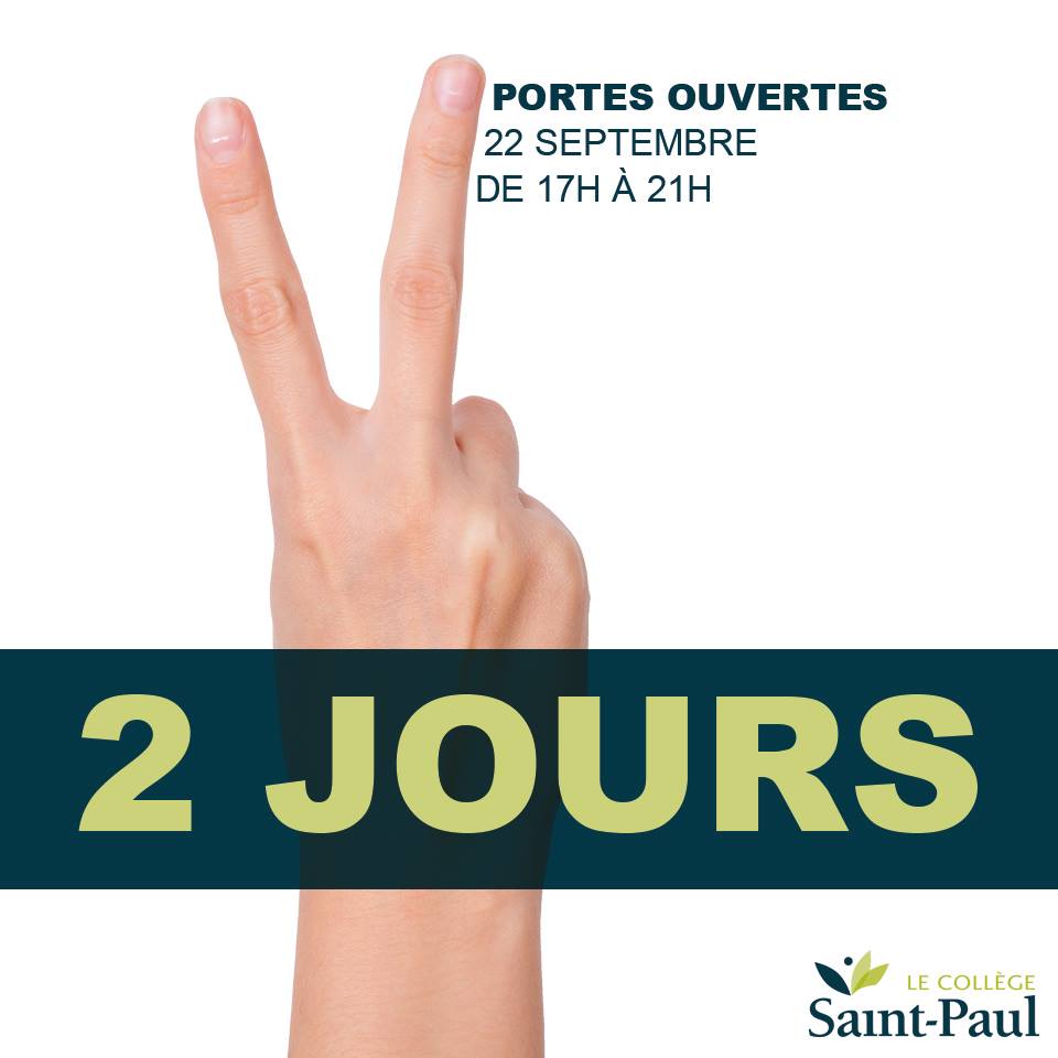 College_ST_PAUL's tweet photo. Il ne reste que 2 jours avant nos PORTES OUVERTES ☺️
Profites-en pour venir en apprendre plus sur nos programmes ! #feep #eduqc https://t.co/wLIUlcsIQk