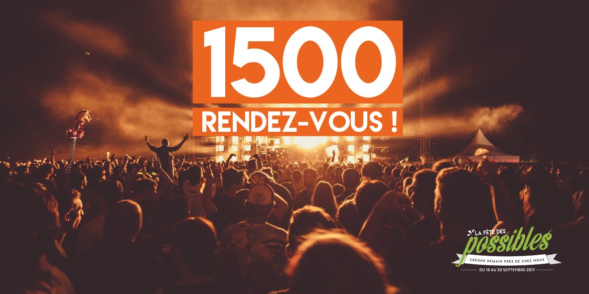 Fetedespossible's tweet photo. 1500 RDVs pendant la @Fetedespossible, cette fois, c'est officiel ! Alors, vous vous irez où ? https://t.co/aLS0p9q4D4 https://t.co/0z7LmyH1Yu