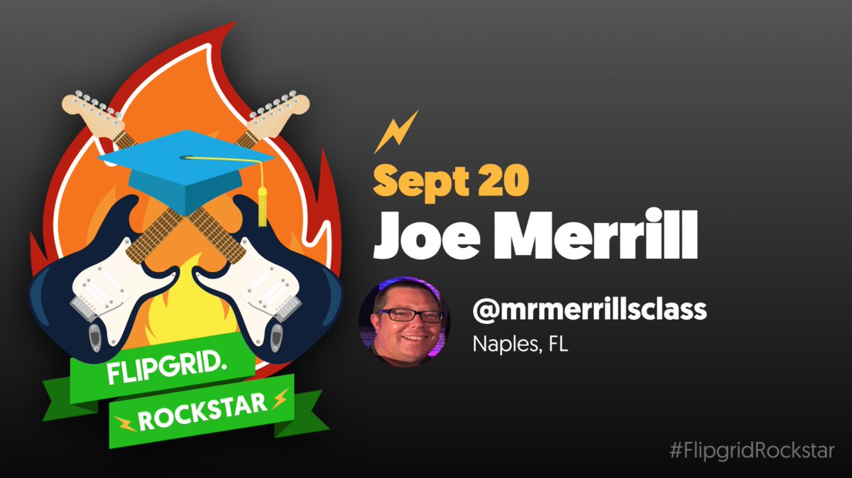 This week's #FlipgridRockstar is the amazing appsmashing educator <a href="/MrMerrillsClass/">Joe Merrill 👓 #interACTIVEclass</a> 🎉 Joe - we are grateful for you! blog.flipgrid.com/news/joe