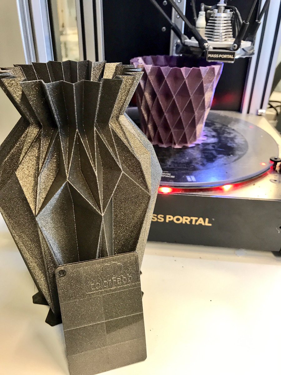 Working with the new diffuse reflective nGen_LUX Filament on the <a href="/MassPortal/">Mass Portal</a> #3DPrinter. Different lighting displays the versatile effect.