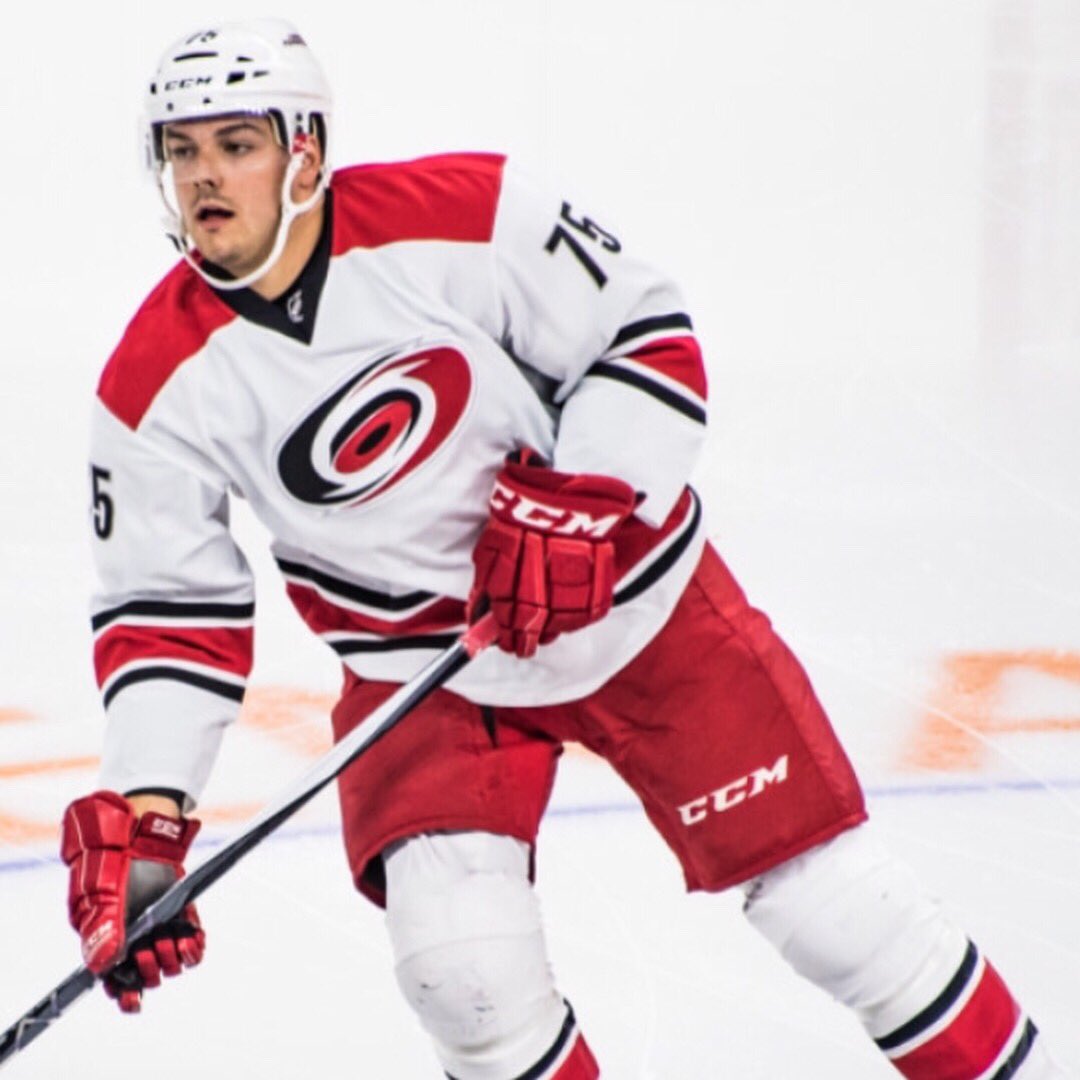 ASM__Hockey's tweet photo. Good luck to @ASM_Hockey player @ssmallman96 playing his first @NHL exhibition game tonight with the @NHLCanes !! @SJSeaDogs @HockeyNB https://t.co/fjaoMncliD
