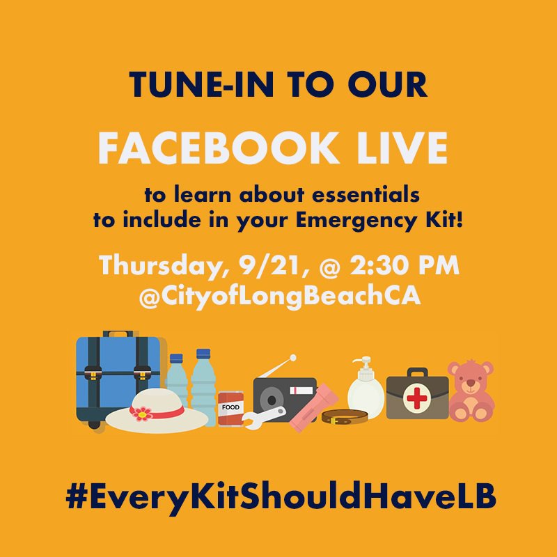 📣 Tune-in to our Facebook Live to learn about building your emergency kit. Are you prepared? #PreparednessMonthLB #EveryKitShouldHaveLB