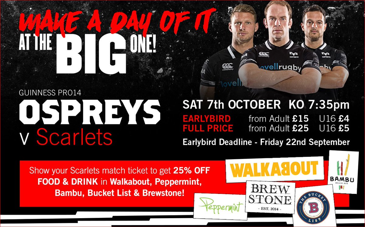 ospreys's tweet photo. Watch your local game &amp; then come to the derby, make a day of it! TWO DAYS left on the early bird discounted tickets https://t.co/dnNZhfxaBO https://t.co/pk15fasc8R