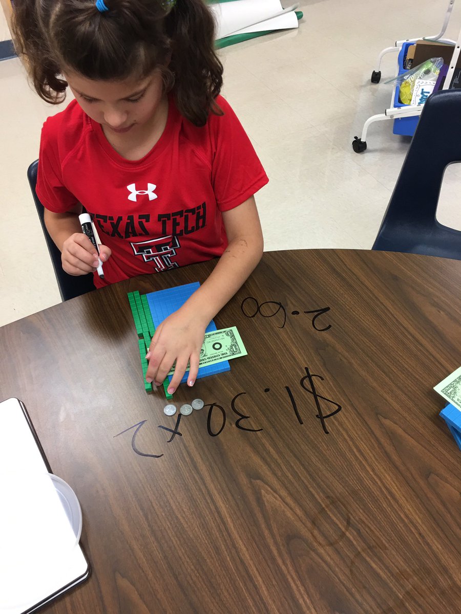 TKGarza414's tweet photo. Decimal Multiplication! Looking at it as money. The kids loved this! #KuentzProud https://t.co/dZ9w8tLCQj