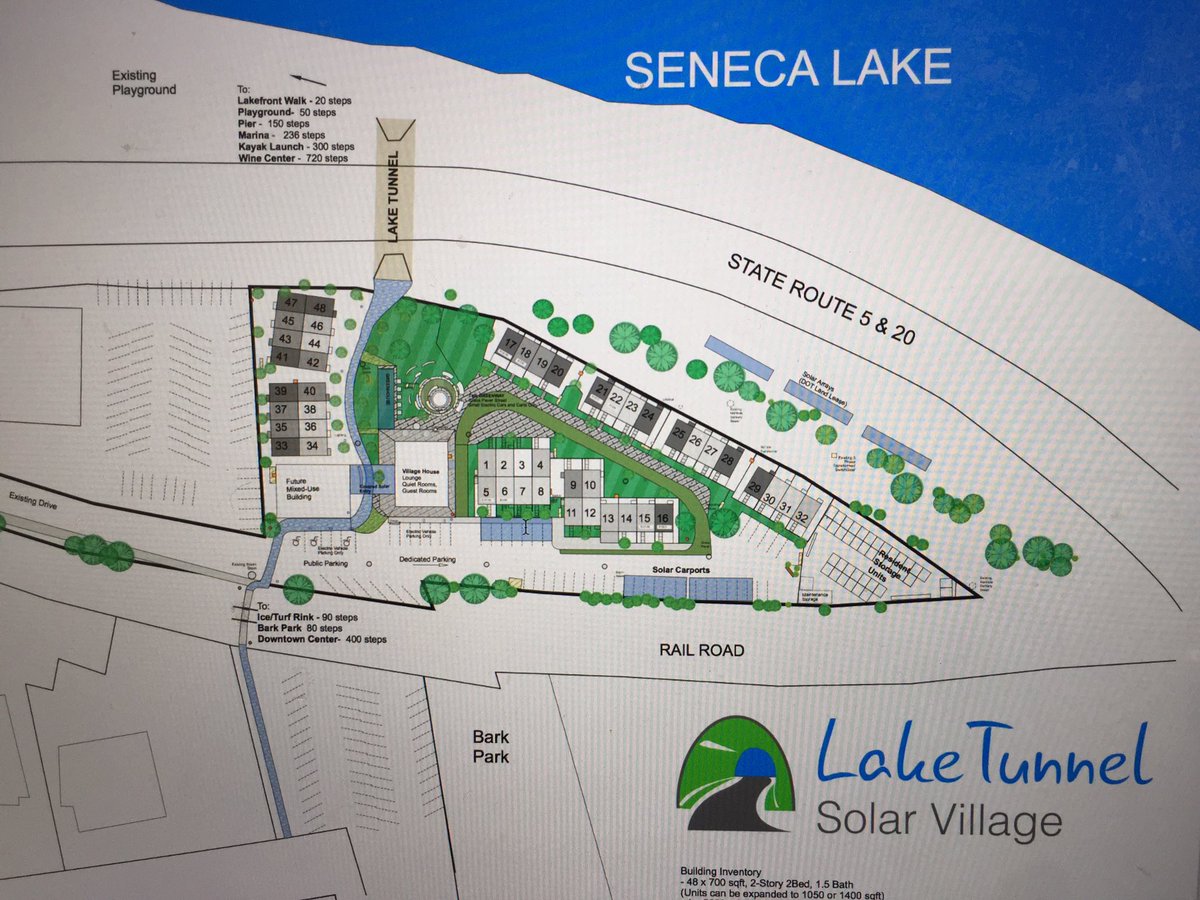 GoSmallGrid's tweet photo. #LakeTunnelSolarVillage plans heading for local review soon. #lifewall #GenevaNY https://t.co/hHqpp4NzFU