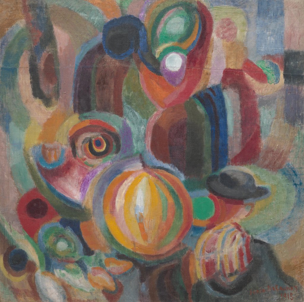 MuseumModernArt's tweet photo. Now on view—pioneer of abstraction Sonia Delaunay-Terk’s “Portuguese Market” (1915) https://t.co/LabZc4kLWi #MoMACollection https://t.co/8TkFJ73pYO
