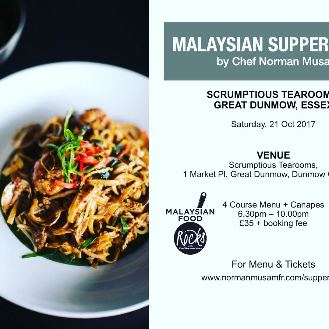 ScrumptiousTea's tweet photo. We are very pleased to announce our first #supperclub  with @ChefNormanMusa please book through the link below x
https://t.co/e5obvldWrD https://t.co/eUJMWnQGca