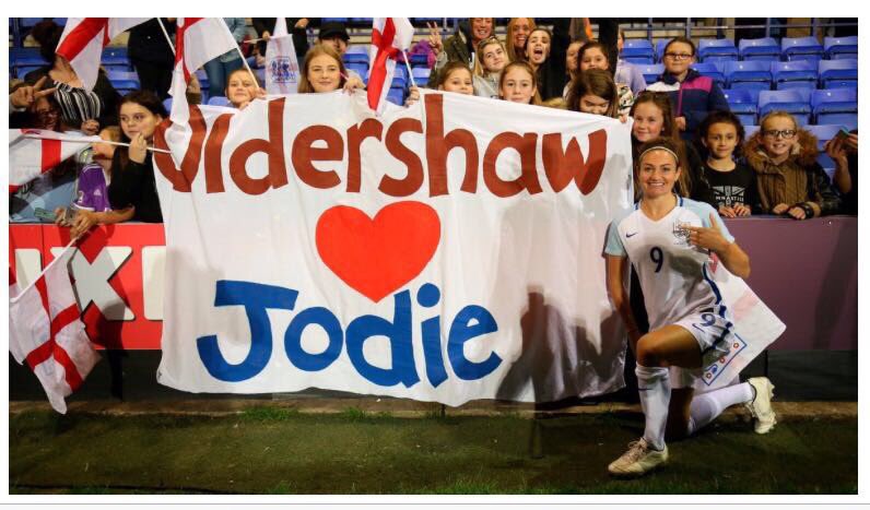 OldershawSchool's tweet photo. Thanks @Jodes_14 for getting a photo with our kids last night, they loved it, what a result! #6-0 #engvrus #womensworldcup https://t.co/tRBiYjGIPq