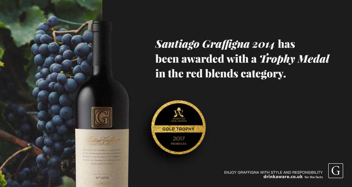 GraffignaUK's tweet photo. We're ever so pleased to have received the highest score in the Argentina Wine Awards, one of our most prestigious competitions. Cheers! https://t.co/pv1sTSwrXm