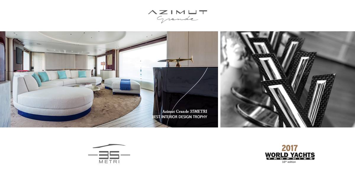 AzimutYachtsHK's tweet photo. The #AzimutGrande 35 Metri triumphed with the Best Interior Design Trophy in the 80’ to 125’ category.
#flagship #WorldYachtsTrophies https://t.co/FBaxPJfHsU