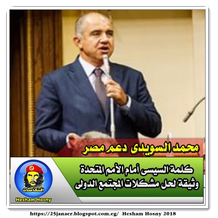 محمد السويدى دعم مصر كلمة السيسى أمام الأمم المتحدة وثيقة لحل مشكلات المجتمع الدولى