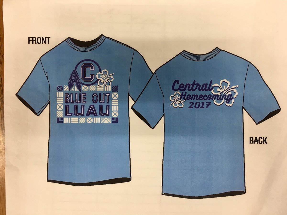 Only 2 days left to buy Homecoming tshirts!!!  $10 during FLEx or you can buy tomorrow during lunch. 
No school on Friday! #BlueLuau