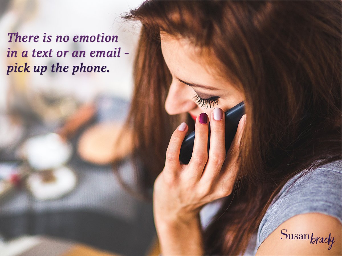 TheSusanBrady's tweet photo. Communicating with clients has many platforms. Make a sincere connection and build a relationship by taking the time to chat. #TheSusanBrady https://t.co/vzZuMeuR2D