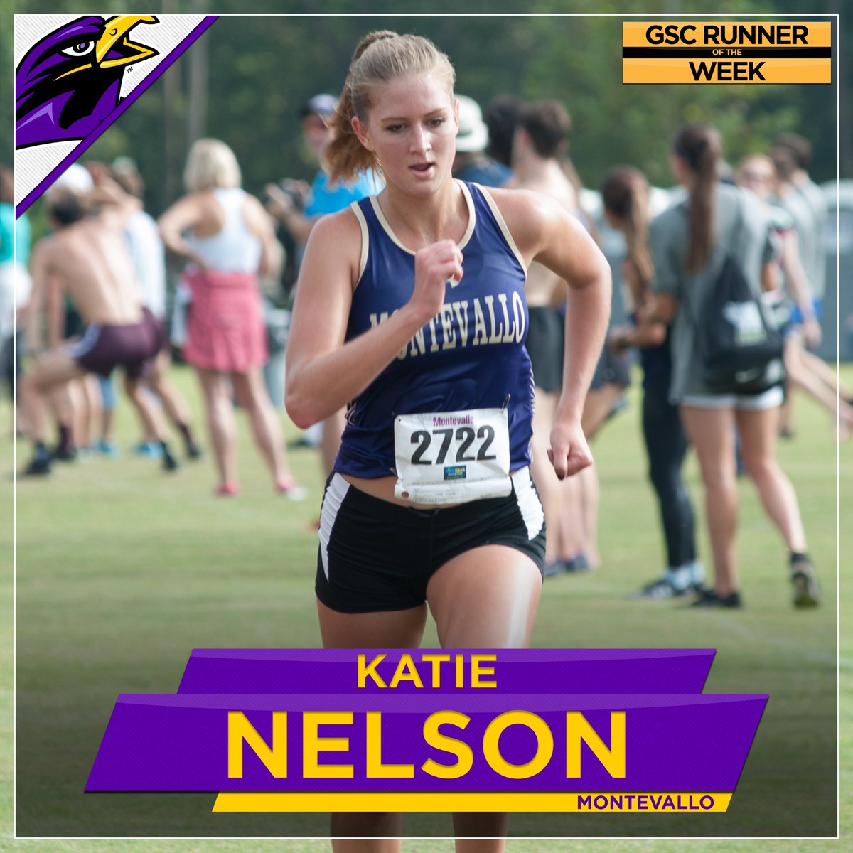 GulfSouth's tweet photo. #GSCWXC Runner of the Week: Katie Nelson, @UMFalcons https://t.co/taHtEVH0Xk