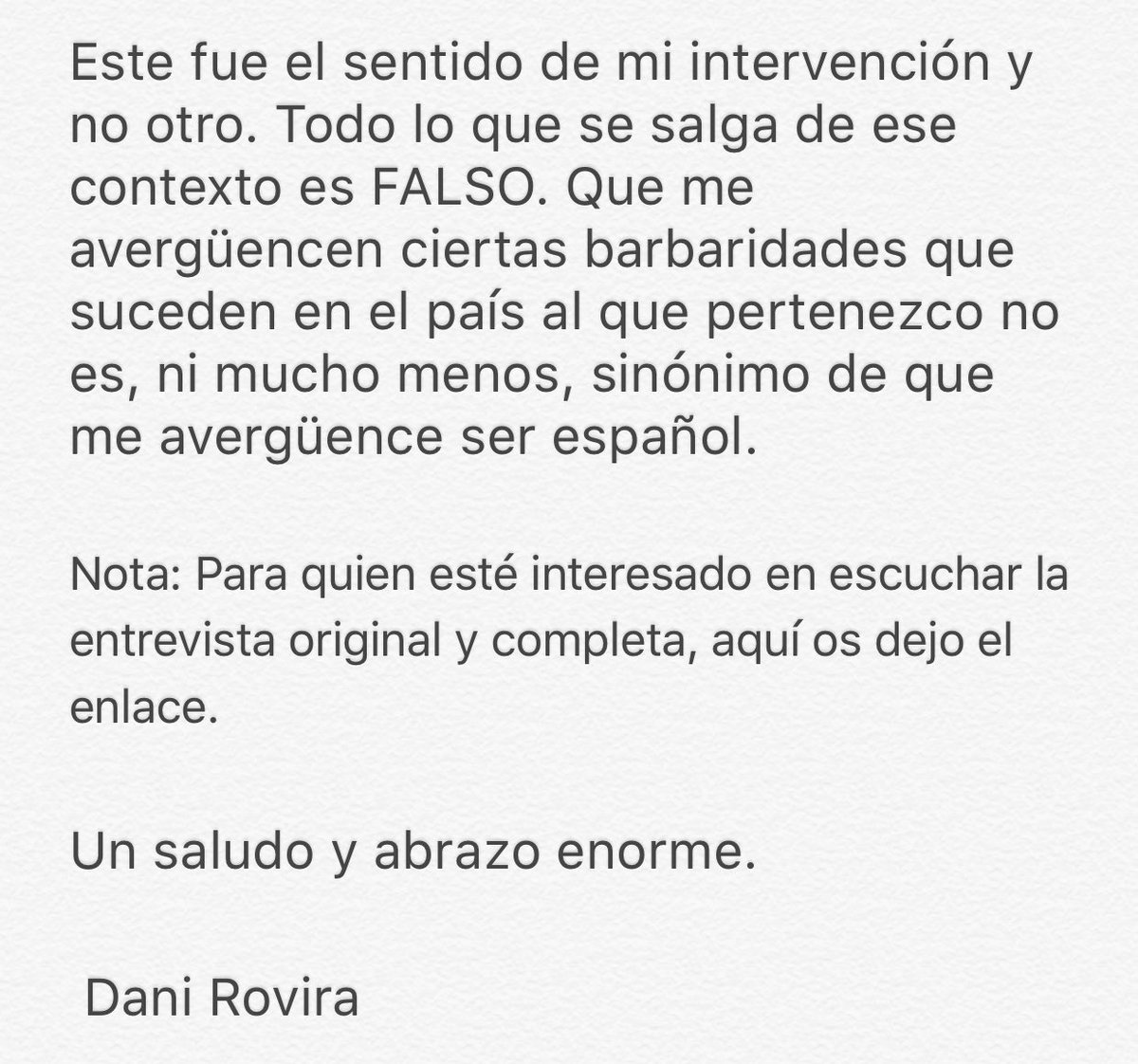 Dani Rovira tweet media