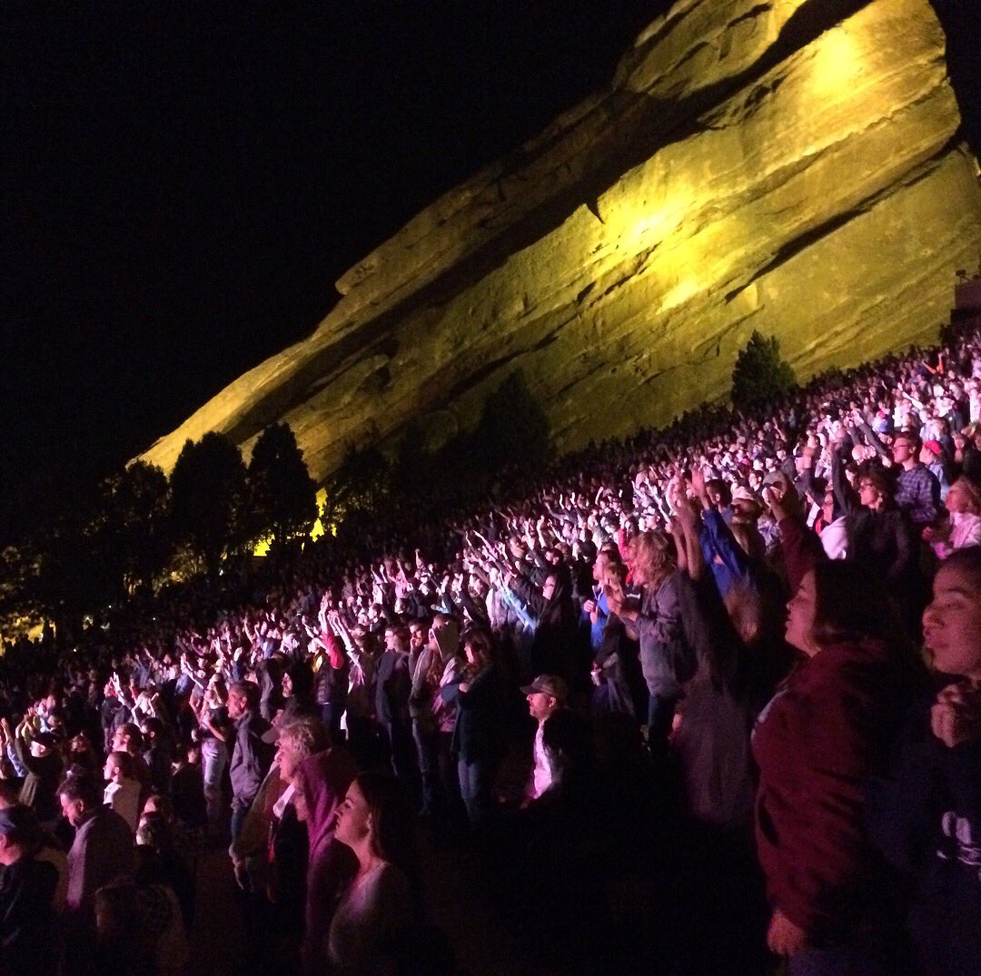 Who says you can't pack 10,000 Jesus freaks into #RedRocks for a Tuesday evening concert? What an incredible night! #worshipontherocks