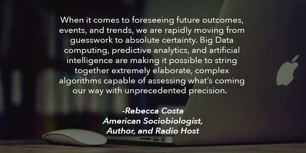 rebeccacosta's tweet image. While we are not quite there yet, there is no doubt that #foreknowledge will be the next big disruptor. #OnTheVerge #PredictiveAnalytics