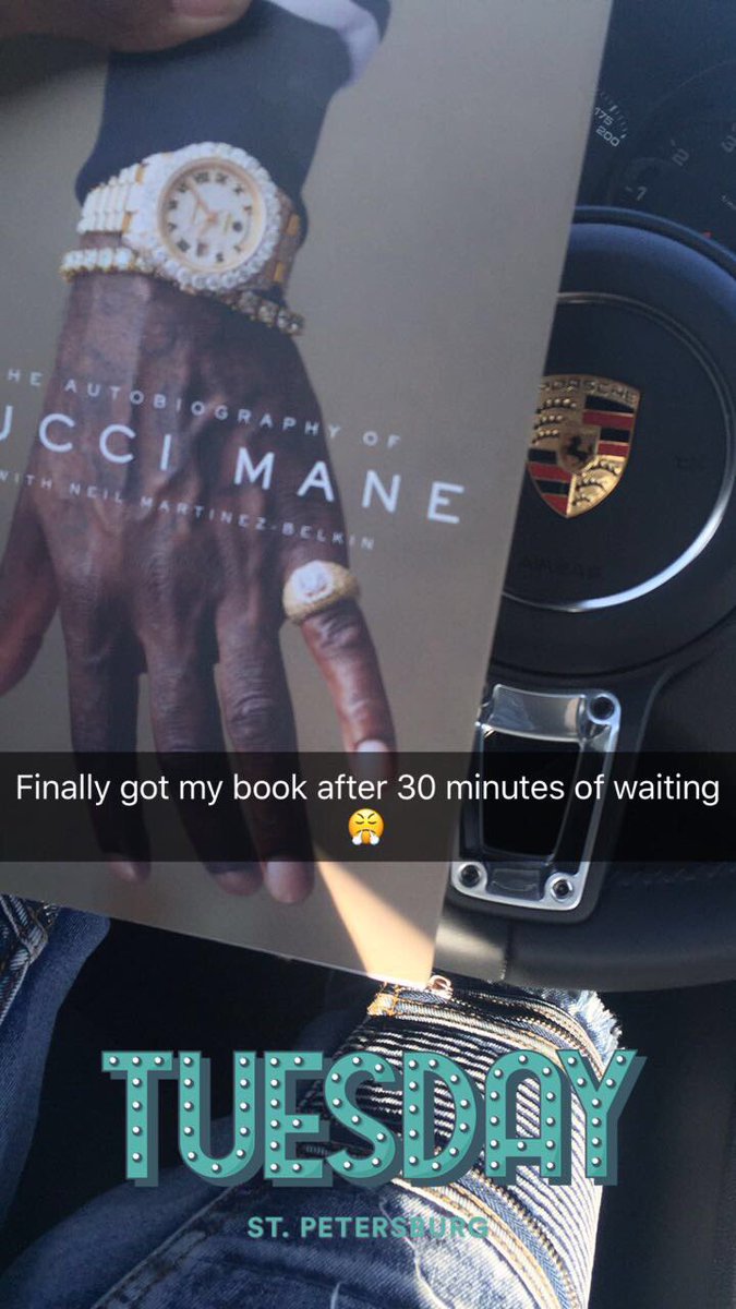 I waited 30 minutes just to get my boy book @gucci1017 #TheAutobiographyOfGucciMane