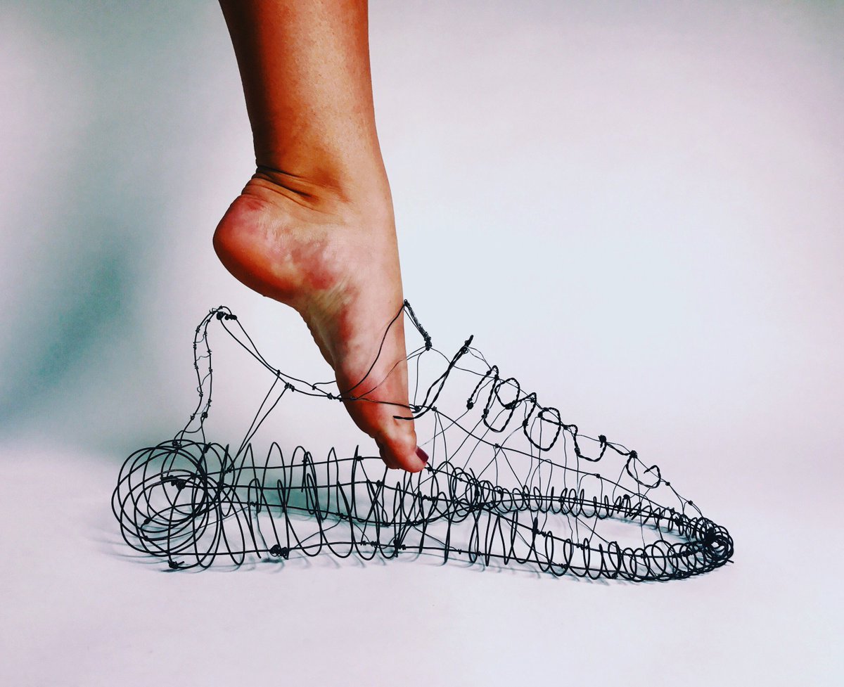 KStateArtDept's tweet photo. A finished wire shoe project for 3D Design. Moving on to the next project of the semester #KState #artdept #ART200 #comejoinusinthespring https://t.co/o5gVZeBh5k