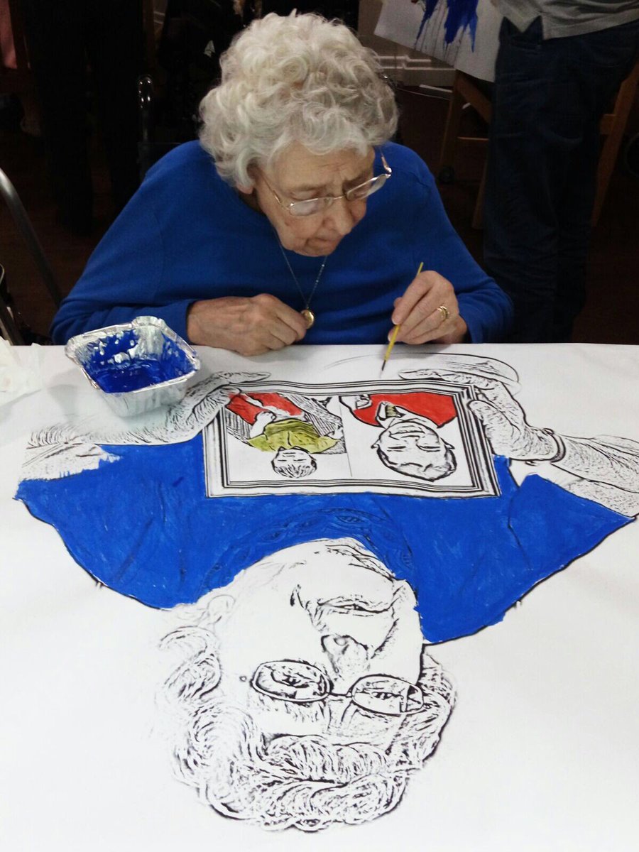 Painting this afternoon <a href="/NorthbourneCare/">Northbourne care home</a> taking inspiration from previous photographs #identity #collaboration #photographyintopaintings