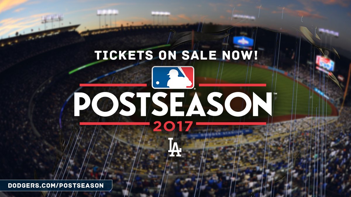 #Postseason tickets are on sale NOW! #LetsGoDodgers  🎟: atmlb.com/2xenH0o https://t.co/HvHgtJbqWp