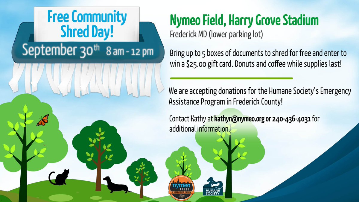 NymeoFCU's tweet photo. Shred your docs at our free communty #shred day! At 8am on Sept. 30th! #nymeo #money #creditunion #finances @fchs https://t.co/HlhG0djqQY