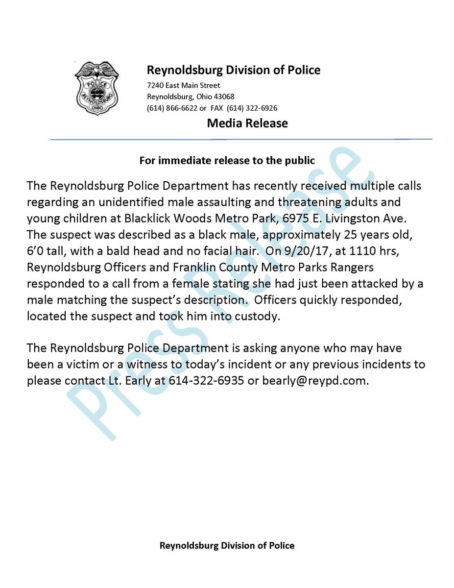 Reynoldsburg Police Department (@reynoldsburgpd) on Twitter photo 