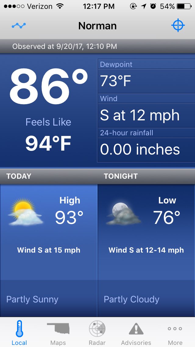 walshklwx's tweet image. Oklahoma weather update: just as disgusting as yesterday. #bringbackfall