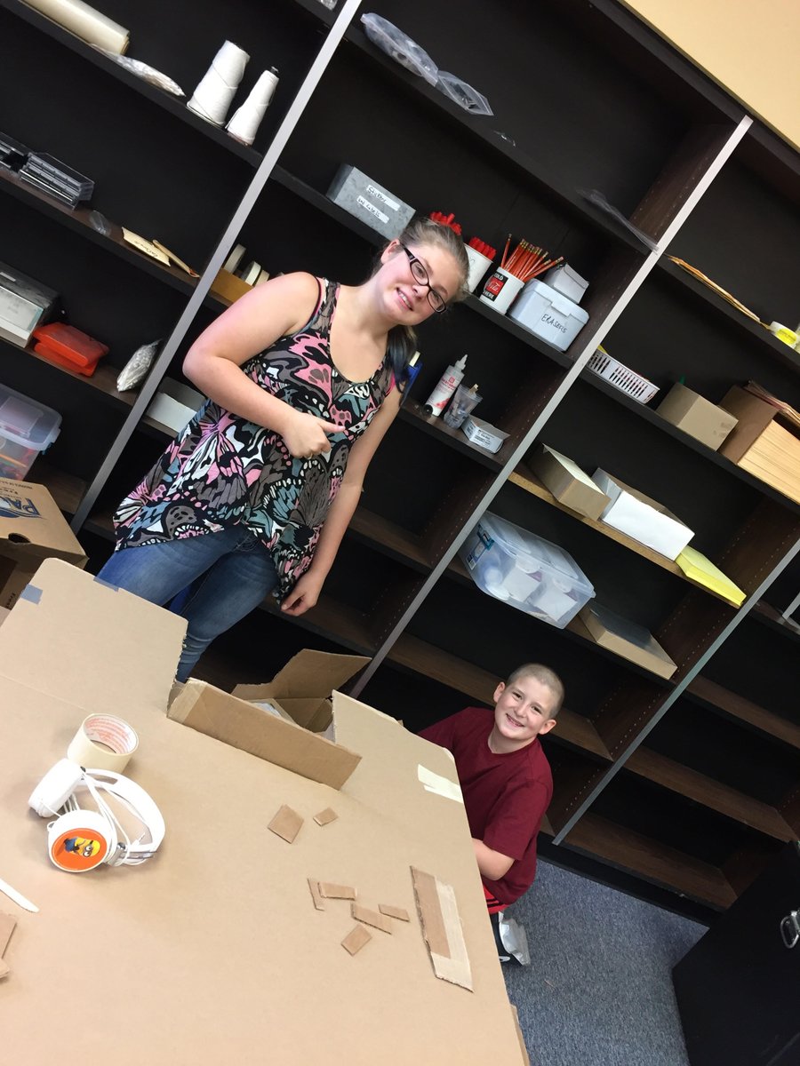 TeresaMLarios's tweet photo. LaCreole Wildcats are taking on the #CardboardChallenge! #lacreolerocks #leading4dsd2 #wildcatpride #MakerSpace https://t.co/yLReQe2GXR