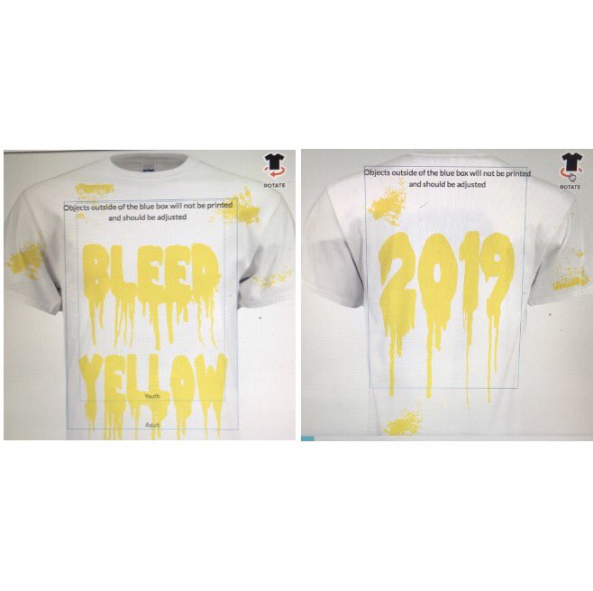 chsw_19's tweet photo. This years choices for class shirts.  What you got 👀 favorite for bleed yellow retweet for yield to yellow https://t.co/N7ngrIDNCp