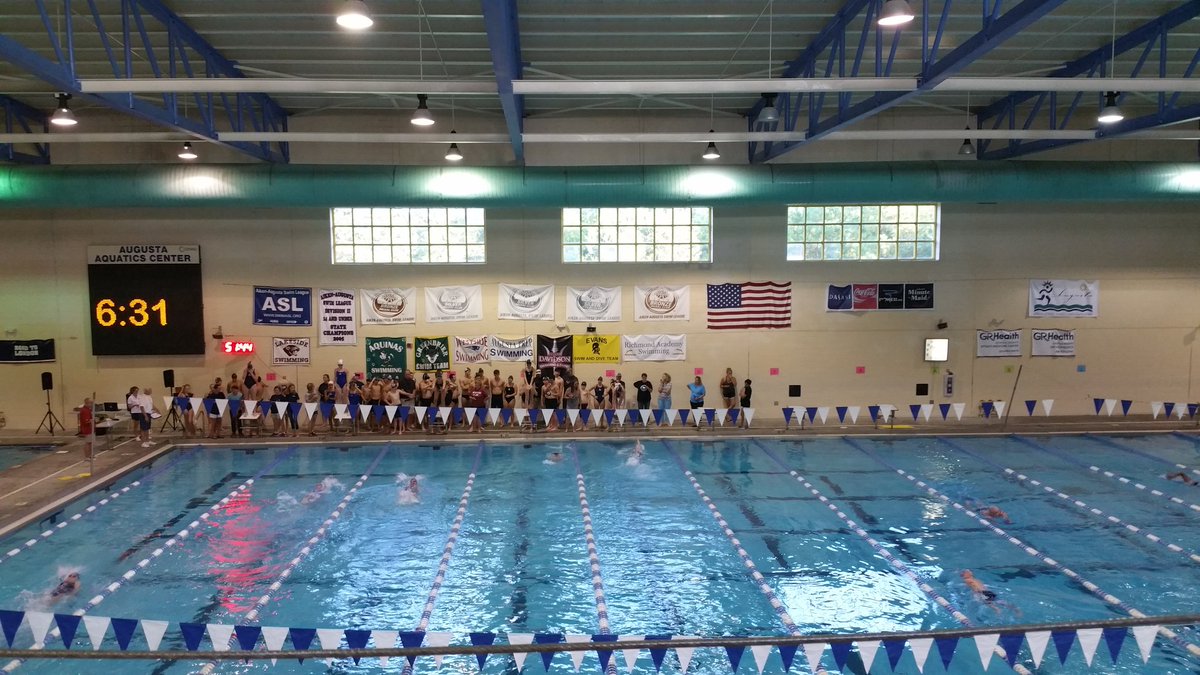 EagleSwimming's tweet photo. It's go time! #EliteEagles v. @BearcatSwimming v. @NorthAugustaHS! https://t.co/lYM4uhYwLE
