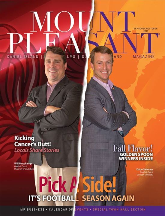 AbasiChapman's tweet photo. Football on your mind? Are you a #Gamecock or #Clemson fan? Read the Sept/Oct edition of @MountPMagazine here --->> https://t.co/Q5waPgN5HM https://t.co/jMDWjCwcDK
