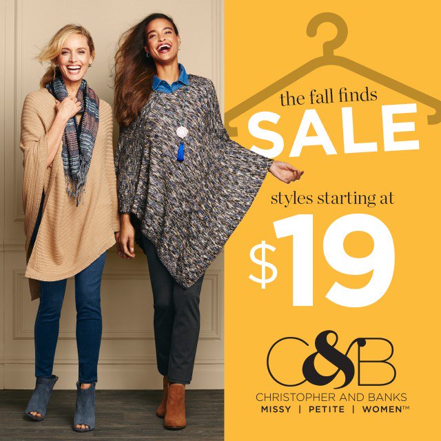 The Fall Finds Sale styles starting at $19 now at Christopher &amp; Banks with new styles arriving daily! @CBbanksStyle!  #MyCBStyle