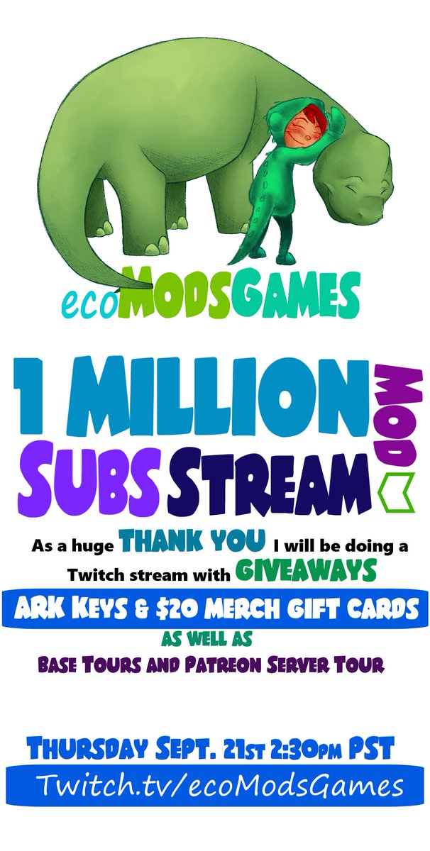 ecoCreatesGames's tweet photo. Happening tomorrow! Come celebrate all the creativity you have brought into ARK! https://t.co/32KZs9KpIa @survivetheark https://t.co/7kBl3BtAEx