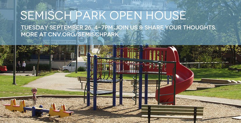We're planning improvements to Semisch Park & WANT your feedback!  Open House Sept 26, 4 - 7PM | Join us. #NorthVan https://t.co/z8Y00E947l