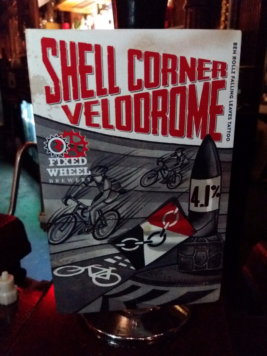 RoseVillaTavern's tweet photo. Now pouring this little number @FixedWheelBrew Shell Corner Velodrome 4.1% get 20% with your @CAMRA_Official card! #goodbeerguide2018 https://t.co/g4hqC3jUV3