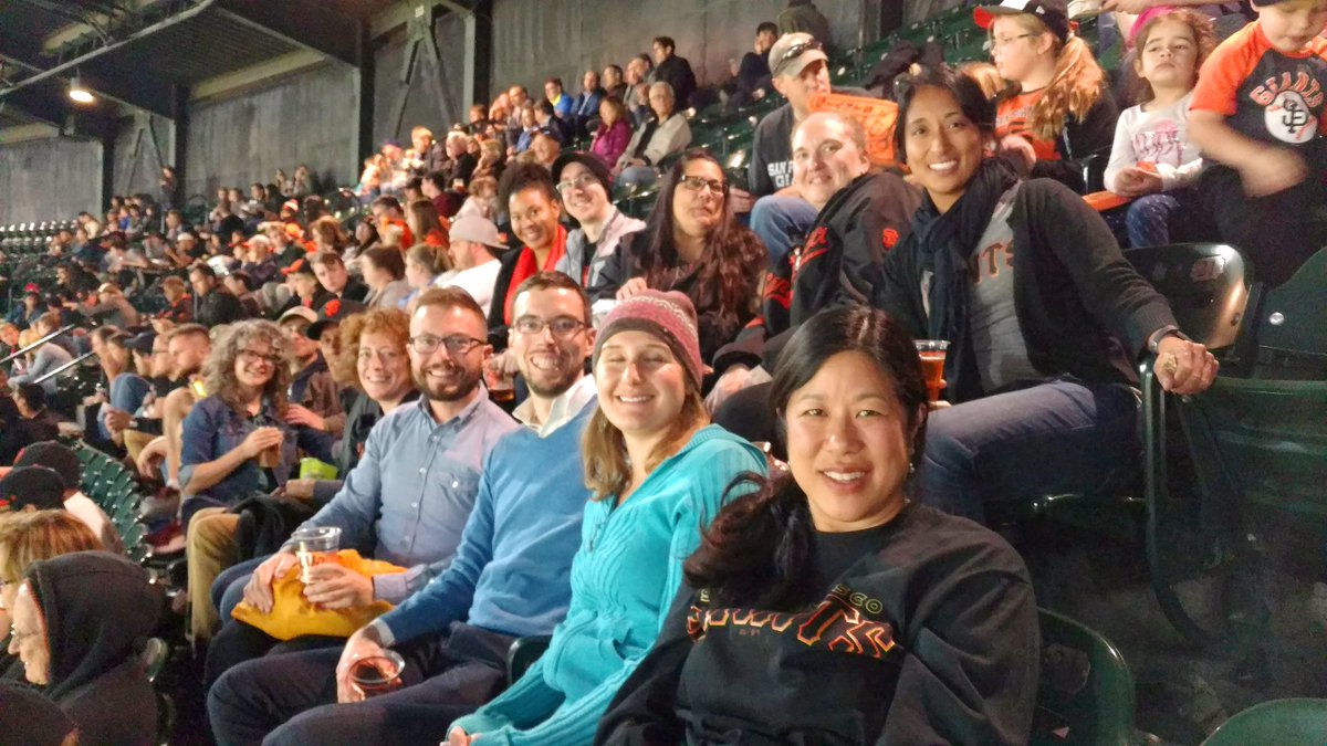sfcta's tweet photo. Our team watching the @SFGiants win last night.
Of course, we took @sfmta_muni to get there 🚌⚾️🎉 https://t.co/Ifslhd6cyO