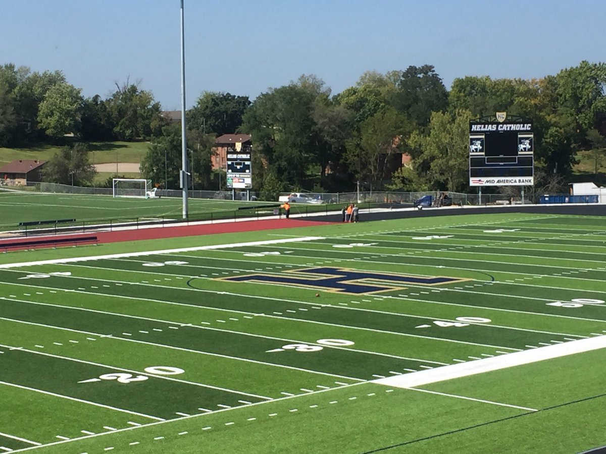 heliascatholic's tweet photo. Rolling out the red carpet...@CrusaderTrack at Crusader Athletic Complex #rubbermeetsroad #saderstrong #runforest https://t.co/omGSP1Ysft