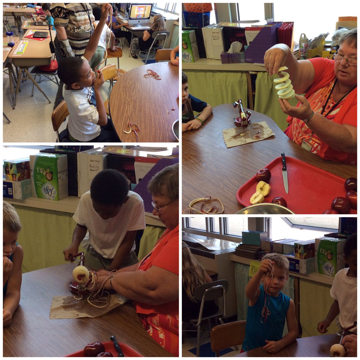 MrsVWells1's tweet photo. Applesauce day in Mrs. Wells' class! A tasty way to connect with our reading of the poem "Apple Sweet"! #GoGrewenow https://t.co/ynAzYO8re7