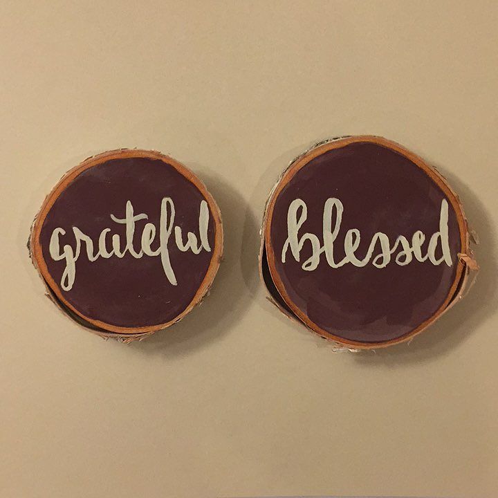 GoBecky's tweet photo. Working on some fall-themed wood slices!  #grateful #blessed #fall #Thanksgiving #handlettering #handlettered #mod… https://t.co/bzRvb4C8qh https://t.co/ElkDrLP1uC