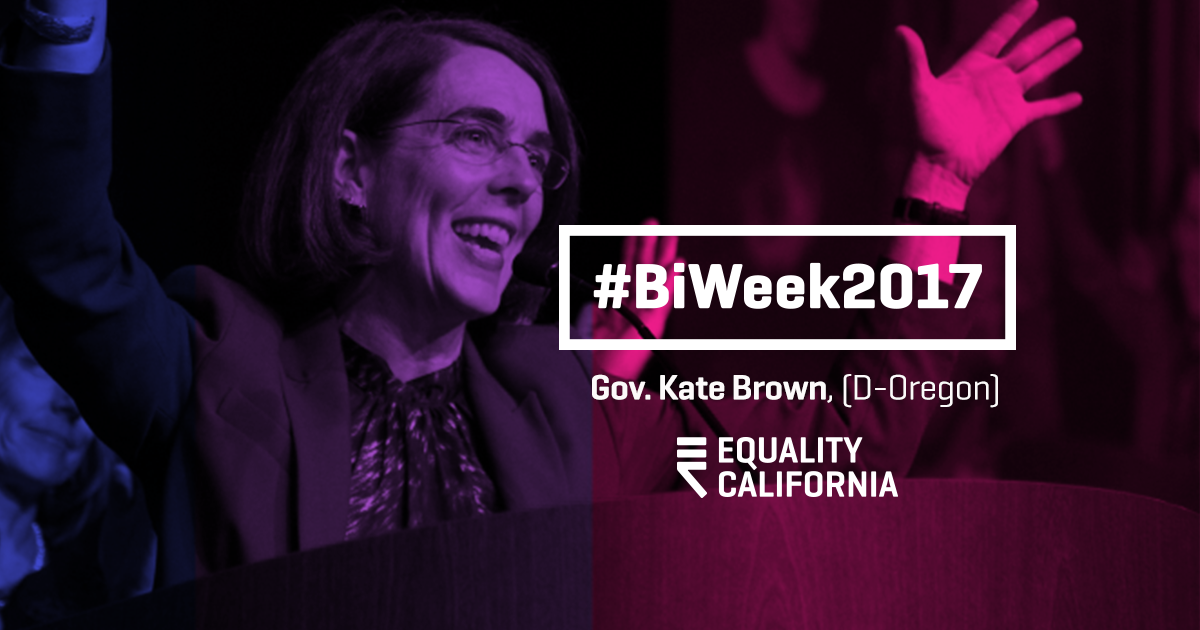eqca's tweet photo. As the first openly bisexual governor in US history, @OregonGovBrown is a trailblazer for the #LGBTQ community. #BiWeek2017 https://t.co/CjzMsLC1nl