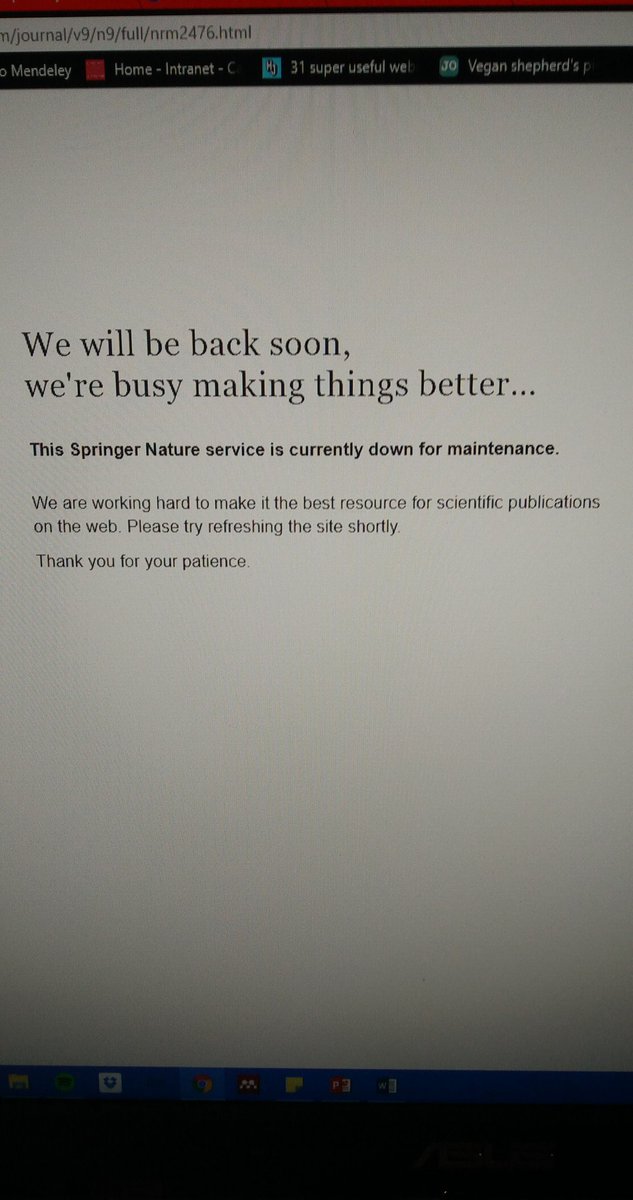 LeahWallacee's tweet photo. 😭😭😭 springer/ nature is down! Don't they realise I've got a PhD to write! 😠 #phdlife #phdlife  #imstillwriting https://t.co/8ci9eW1lCr
