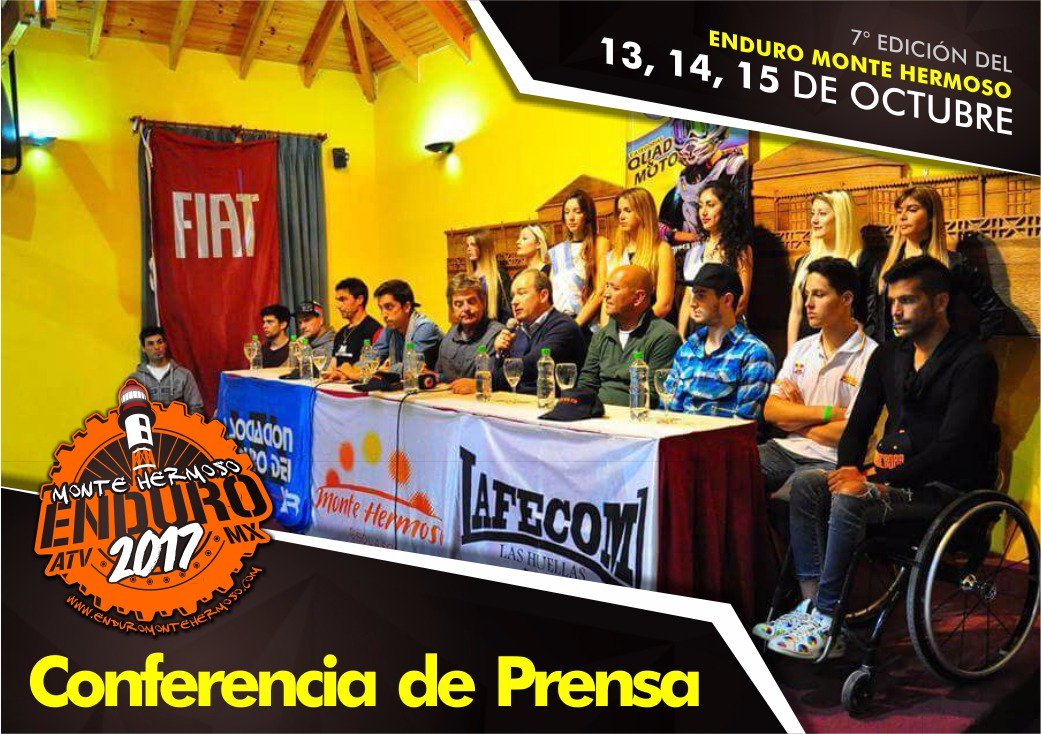 El SÁBADO 23 DE SEPTIEMBRE se llevara a cabo la conferencia de prensa del Enduro de Monte Hermoso 2017.