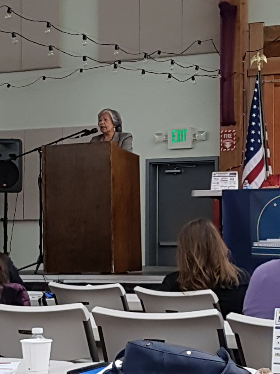 lynnhutton's tweet photo. "Focus on your region, not just your community" says "Chilkat Wolf" past President Maxine Thompson (Angoon) #inspiration #SEConference https://t.co/HeQB7PEtT6