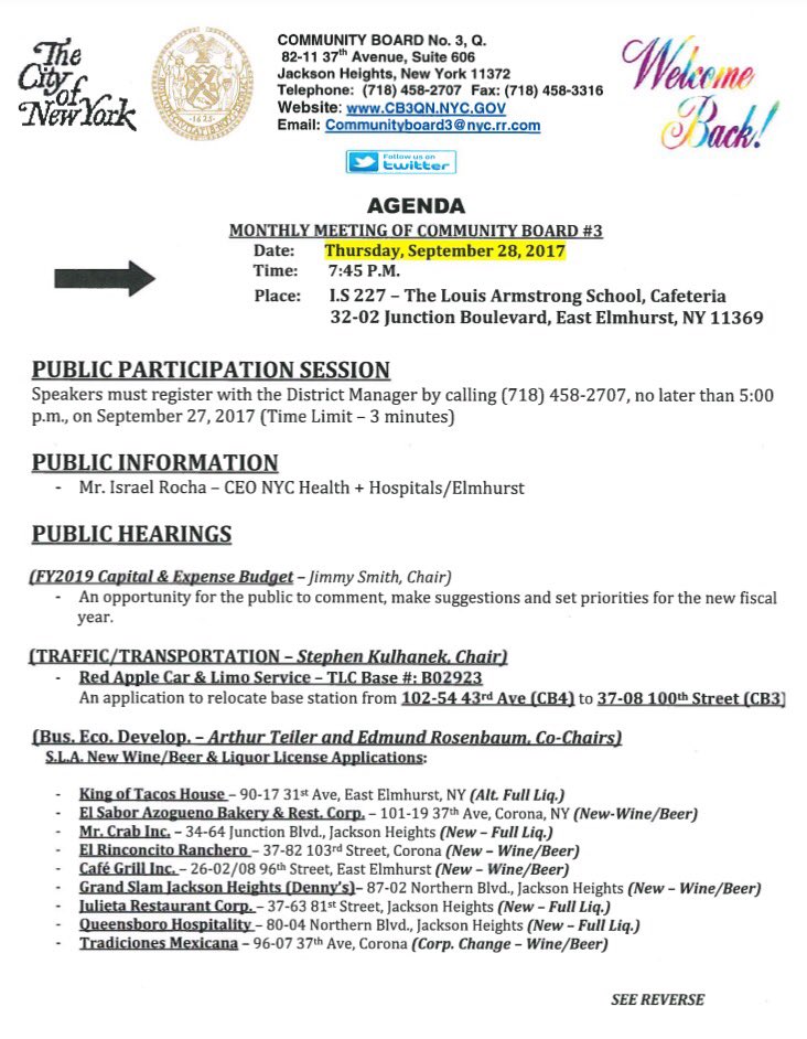 Queens Community Board 3 On Twitter Reminder The Next