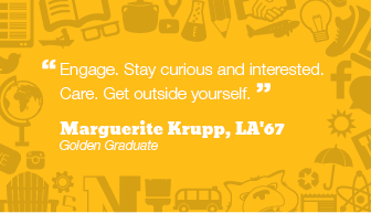 AlumniNU's tweet photo. Earlier this year, we asked #Northeastern alumni to give advice to #NU2017. Here’s what Marguerite Krupp had to say. #NUWordsofWisdom https://t.co/TLcQd50pfB