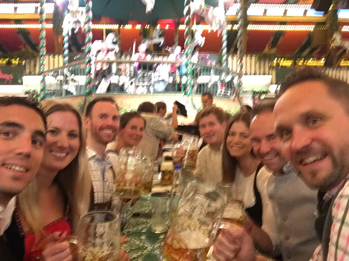 PegaLucie's tweet photo. First #octoberfest in my life. Celebrating with the pega DACH team and @DennisMercier. #lifeatpega https://t.co/Cxv4Lxry3c
